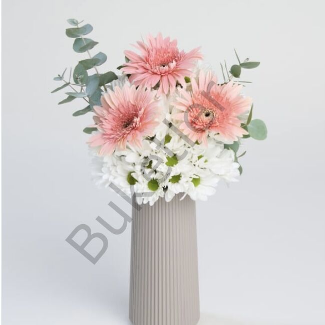 Vazoda Beyaz Papatyalar & Pembe Gerberalar