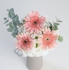 Vazoda Beyaz Papatyalar & Pembe Gerberalar