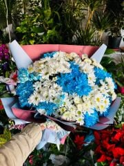 Beyaz & Mavi Papatyalar Buketi