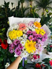 Bukette Gerberalar & Renkli Papatyalar