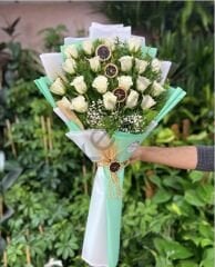 20'li Beyaz Gül Buketi