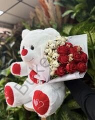 Ayıcık & Kırmızı Güllü Ayıcıklı Buket