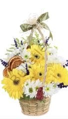 Sarı Gerbera & Beyaz Papatya Sepeti