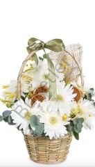 Beyaz Gerbera Sepeti