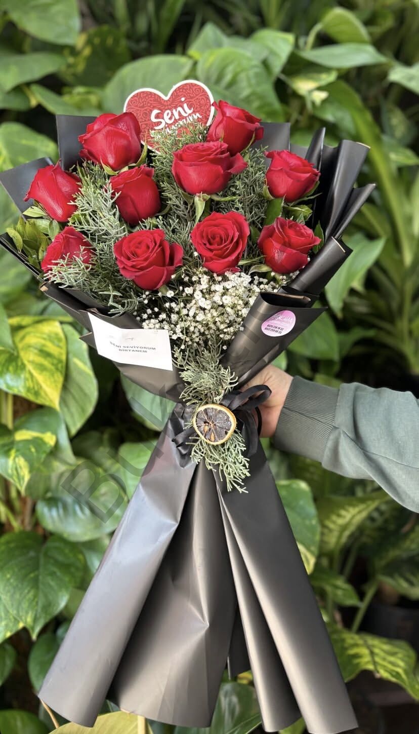 10’lu Kırmızı Gül Buketi
